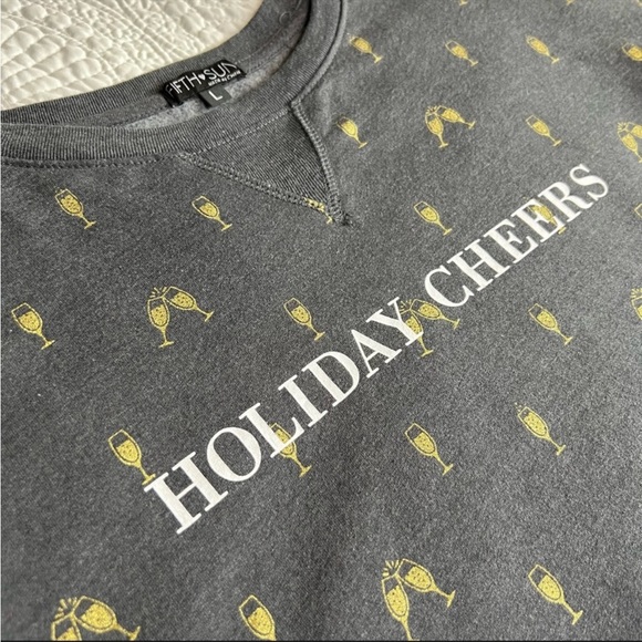 Fifth Sun Holiday Cheers Charcoal Gray Drop
Sleeve Sweatshirt Large - Picture 7 of 11